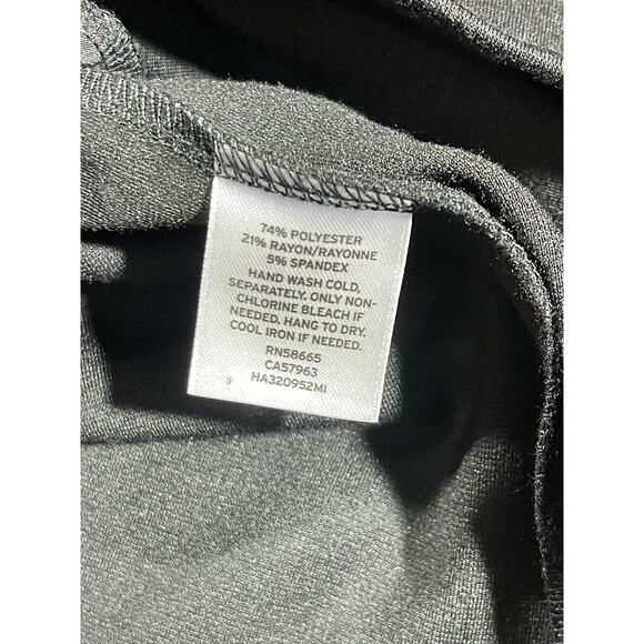 Halogen Dress Women's XS Black Stretch Split V-Neck Short Sleeve‎ Loose Fit Mod - Picture 10 of 10